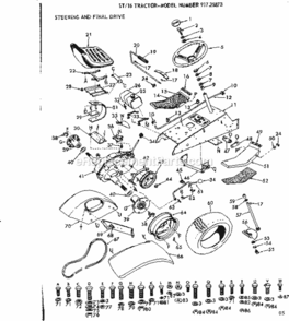 Page C Diagram and Parts List for 91725873  Craftsman Lawn Tractor