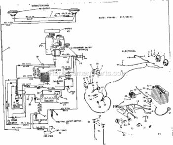 Page E Diagram and Parts List for 91725873  Craftsman Lawn Tractor