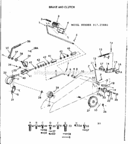 Page A Diagram and Parts List for 91725880  Craftsman Lawn Tractor