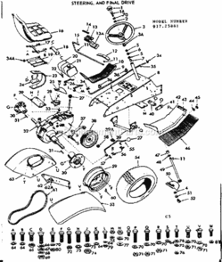 Page C Diagram and Parts List for 91725881  Craftsman Lawn Tractor