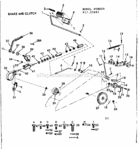Page D Diagram and Parts List for 91725881  Craftsman Lawn Tractor