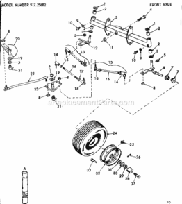 Page B Diagram and Parts List for 91725882  Craftsman Lawn Tractor