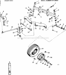 Page B Diagram and Parts List for 91725883  Craftsman Lawn Tractor