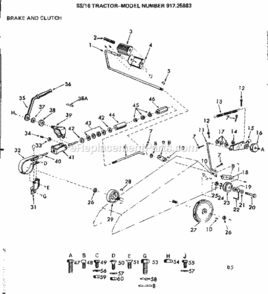 Page D Diagram and Parts List for 91725883  Craftsman Lawn Tractor