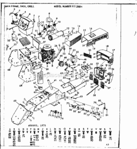 Page A Diagram and Parts List for 91725884  Craftsman Lawn Tractor