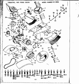 Page C Diagram and Parts List for 91725884  Craftsman Lawn Tractor