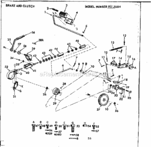 Page D Diagram and Parts List for 91725884  Craftsman Lawn Tractor