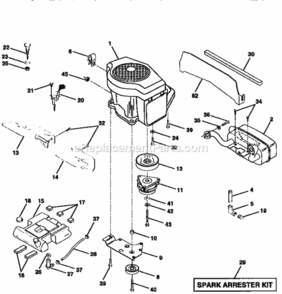 Page E Diagram and Parts List for 917258860  Craftsman Lawn Tractor