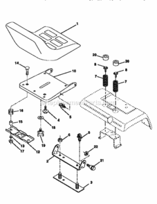 Page F Diagram and Parts List for 917258860  Craftsman Lawn Tractor