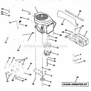 Page E Diagram and Parts List for 917258871  Craftsman Lawn Tractor