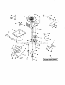 Page E Diagram and Parts List for 917258873  Craftsman Lawn Tractor