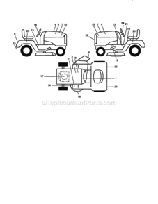 Page H Diagram and Parts List for 917258873  Craftsman Lawn Tractor