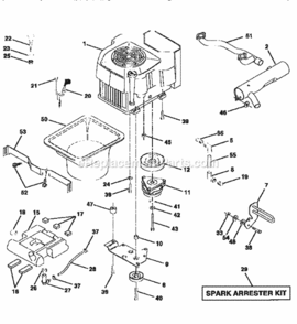 Page E Diagram and Parts List for 917258880  Craftsman Lawn Tractor