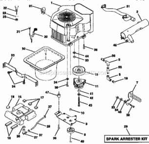 Page G Diagram and Parts List for 917258881  Craftsman Lawn Tractor