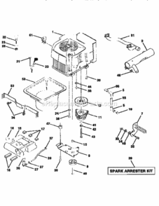 Page E Diagram and Parts List for 917258911  Craftsman Lawn Tractor