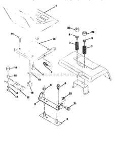Page F Diagram and Parts List for 917258911  Craftsman Lawn Tractor