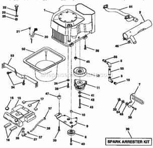 Page E Diagram and Parts List for 917258913  Craftsman Lawn Tractor