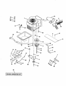 Page E Diagram and Parts List for 917258922  Craftsman Lawn Tractor