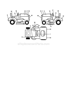 Page G Diagram and Parts List for 917258922  Craftsman Lawn Tractor