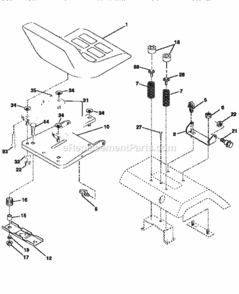 Page F Diagram and Parts List for 917258940  Craftsman Lawn Tractor