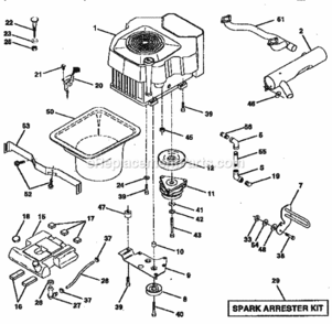Page E Diagram and Parts List for 917258970  Craftsman Lawn Tractor