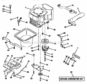 Page E Diagram and Parts List for 917258971  Craftsman Lawn Tractor