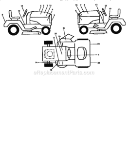 Page J Diagram and Parts List for 917258980  Craftsman Lawn Tractor