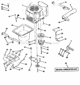 Page E Diagram and Parts List for 917258980  Craftsman Lawn Tractor