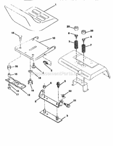 Page F Diagram and Parts List for 917258980  Craftsman Lawn Tractor