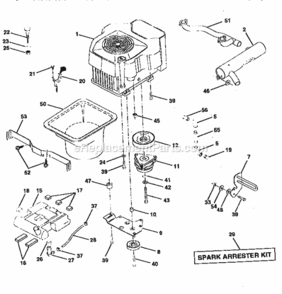 Page E Diagram and Parts List for 917258990  Craftsman Lawn Tractor