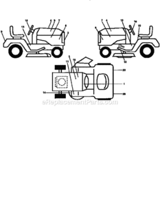 Page G Diagram and Parts List for 917259001  Craftsman Lawn Tractor