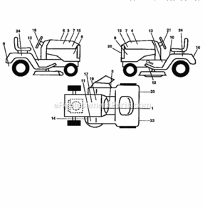 Page H Diagram and Parts List for 917259010  Craftsman Lawn Tractor