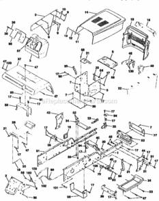 Page B Diagram and Parts List for 917259011  Craftsman Lawn Tractor