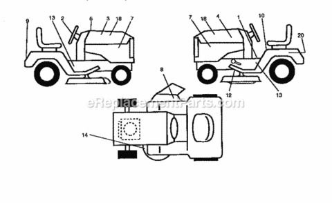 Page F Diagram and Parts List for 917259021  Craftsman Lawn Tractor