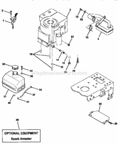 Page H Diagram and Parts List for 917259021  Craftsman Lawn Tractor