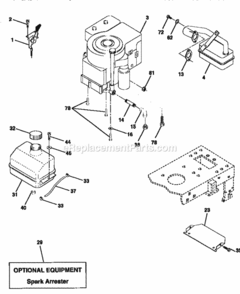 Page H Diagram and Parts List for 917259022  Craftsman Lawn Tractor
