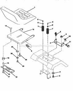 Page E Diagram and Parts List for 917259030  Craftsman Lawn Tractor