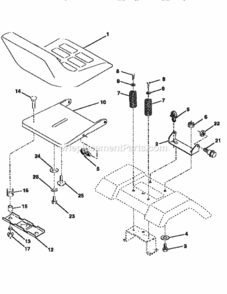 Page E Diagram and Parts List for 917259031  Craftsman Lawn Tractor