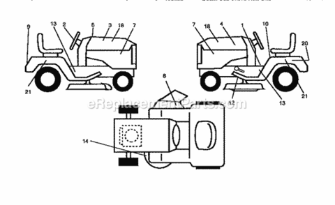 Page F Diagram and Parts List for 917259031  Craftsman Lawn Tractor