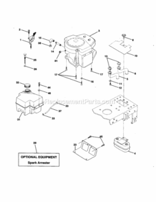 Page H Diagram and Parts List for 917259150  Craftsman Lawn Tractor