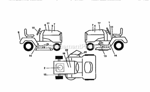 Page J Diagram and Parts List for 917259160  Craftsman Lawn Tractor
