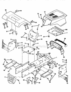 Part Location Diagram of 154988X417 Craftsman Hood Assembly