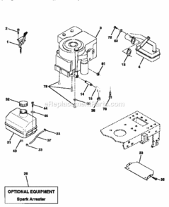 Page H Diagram and Parts List for 917259280  Craftsman Lawn Tractor