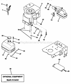 Page E Diagram and Parts List for 917259290  Craftsman Lawn Tractor