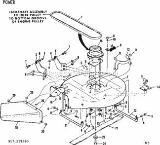 Page D Diagram and Parts List for 917259320  Craftsman Lawn Tractor