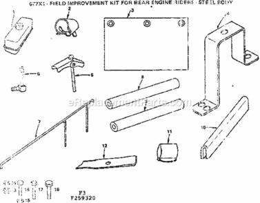 Page F Diagram and Parts List for 917259320  Craftsman Lawn Tractor