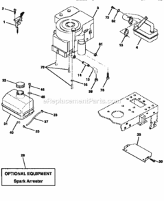 Page H Diagram and Parts List for 917259340  Craftsman Lawn Tractor