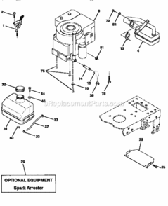 Page H Diagram and Parts List for 917259350  Craftsman Lawn Tractor