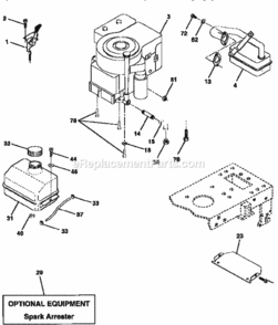 Page E Diagram and Parts List for 917259360  Craftsman Lawn Tractor
