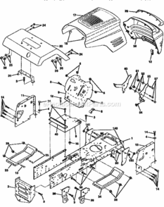 Page B Diagram and Parts List for 917259380  Craftsman Lawn Tractor